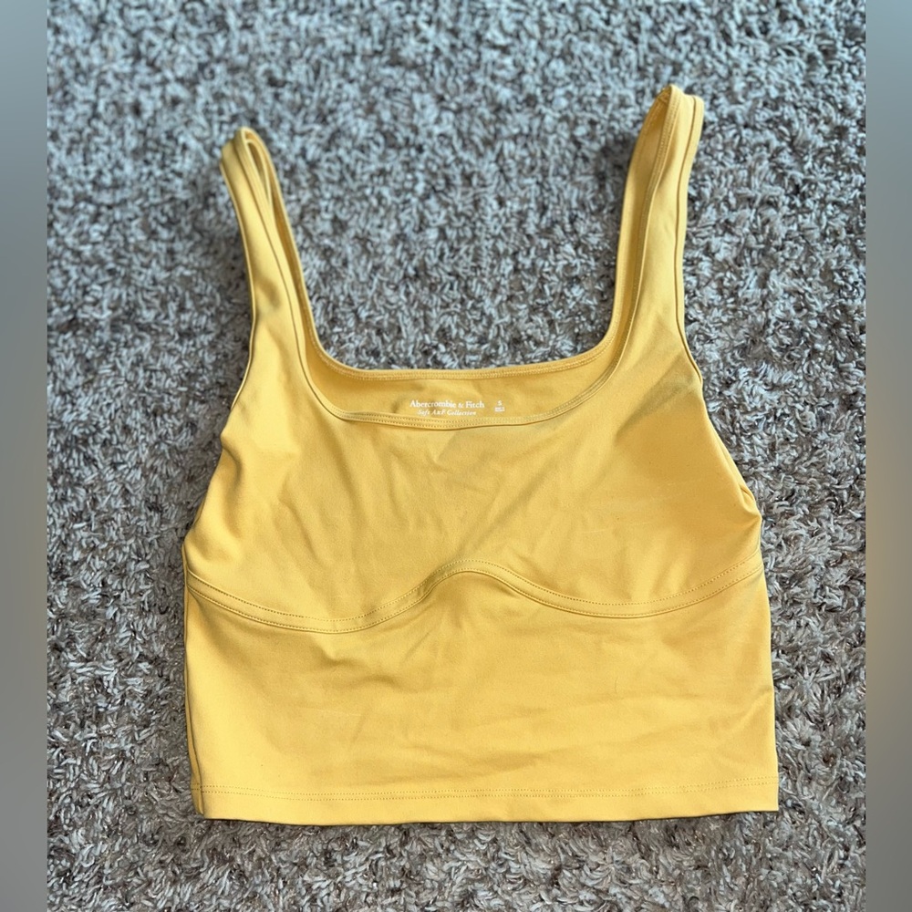 Abercrombie & Fitch Yellow Women’s Cropped Workout Top